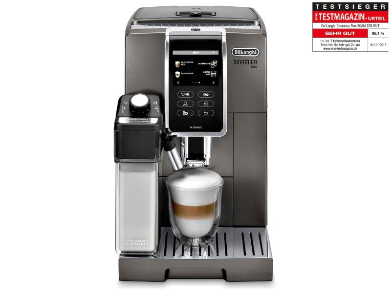 DeLonghi Dinamica Plus ECAM370.95.T | Kaffeevollautomat | 3,5" TFT Touch Display | Latte Crema System | 19 bar | Farbe: Titan DeLonghi Dinamica Plus ECAM370.95.T | Kaffeevollautomat | 3,5" TFT Touch Display | Latte Crema System | 19 bar | Farbe: Titan